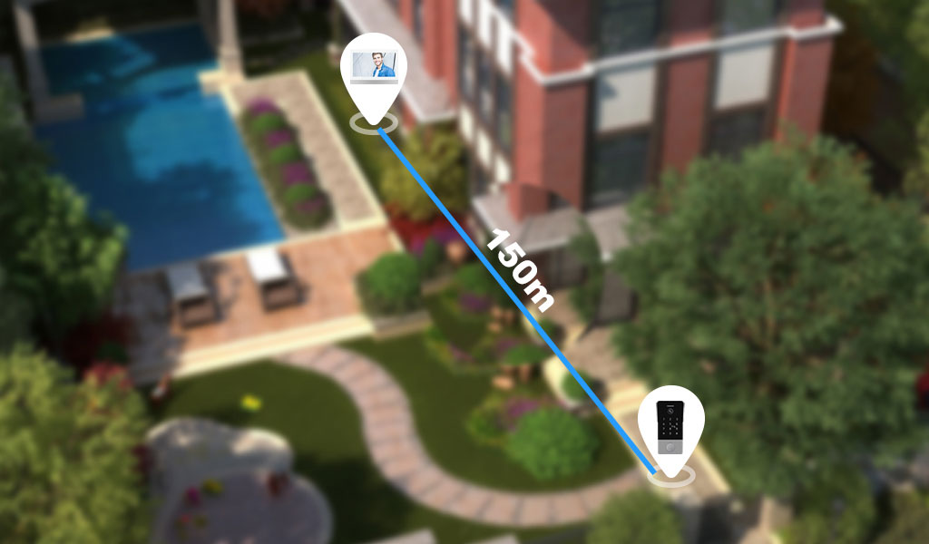 maximum cabling distance of 2 wire intercom
