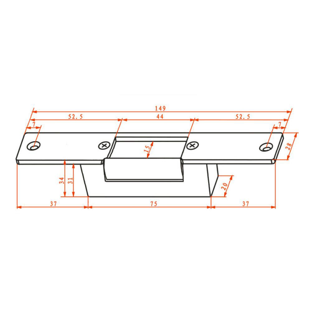 31 aluminum frame electric striker plate for mortice locks