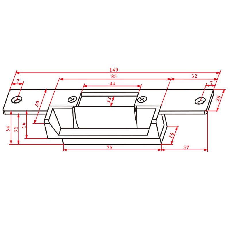 38 electric striker plate for mortice locks
