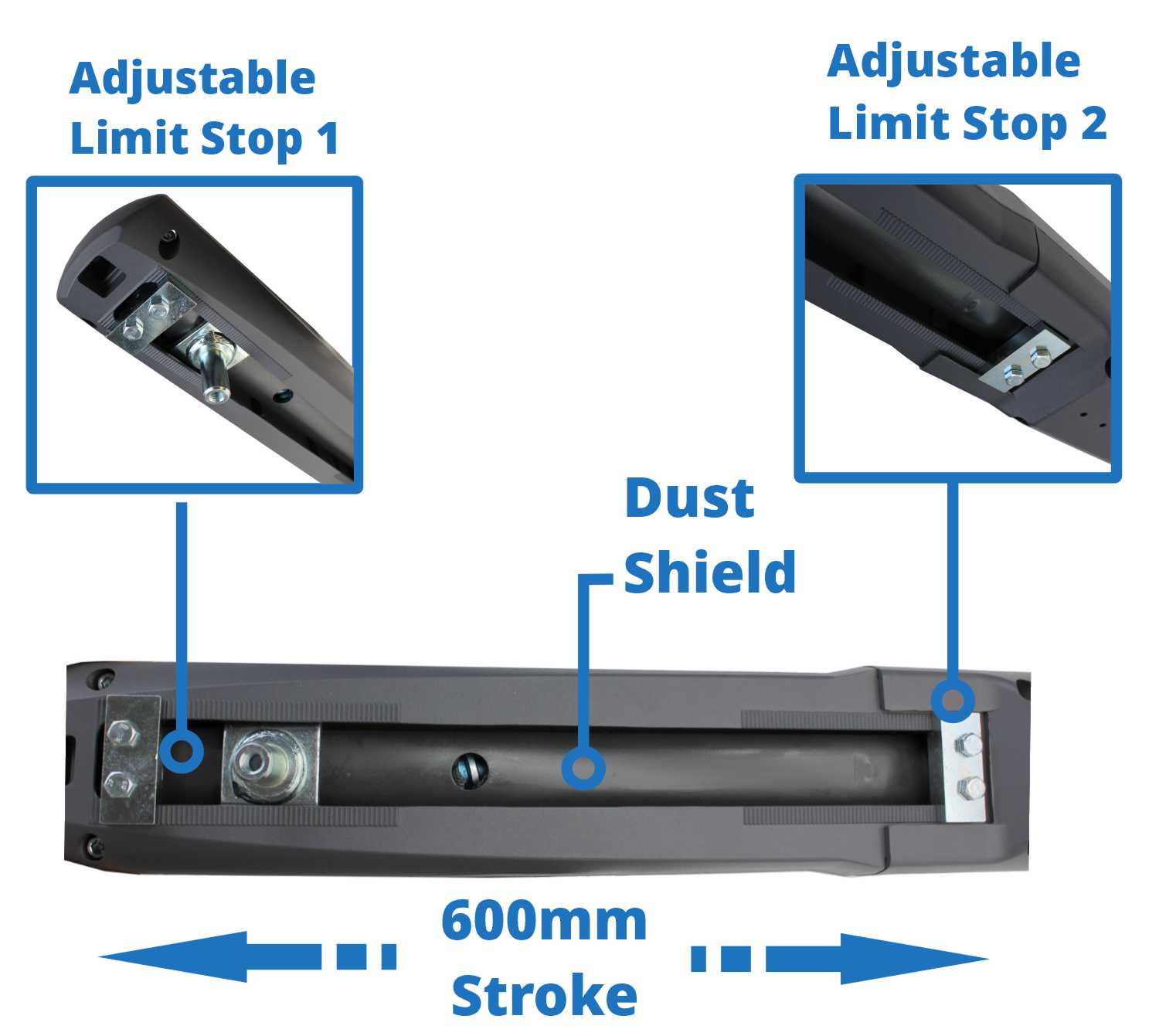 no driveway stop required adjustable limit stops