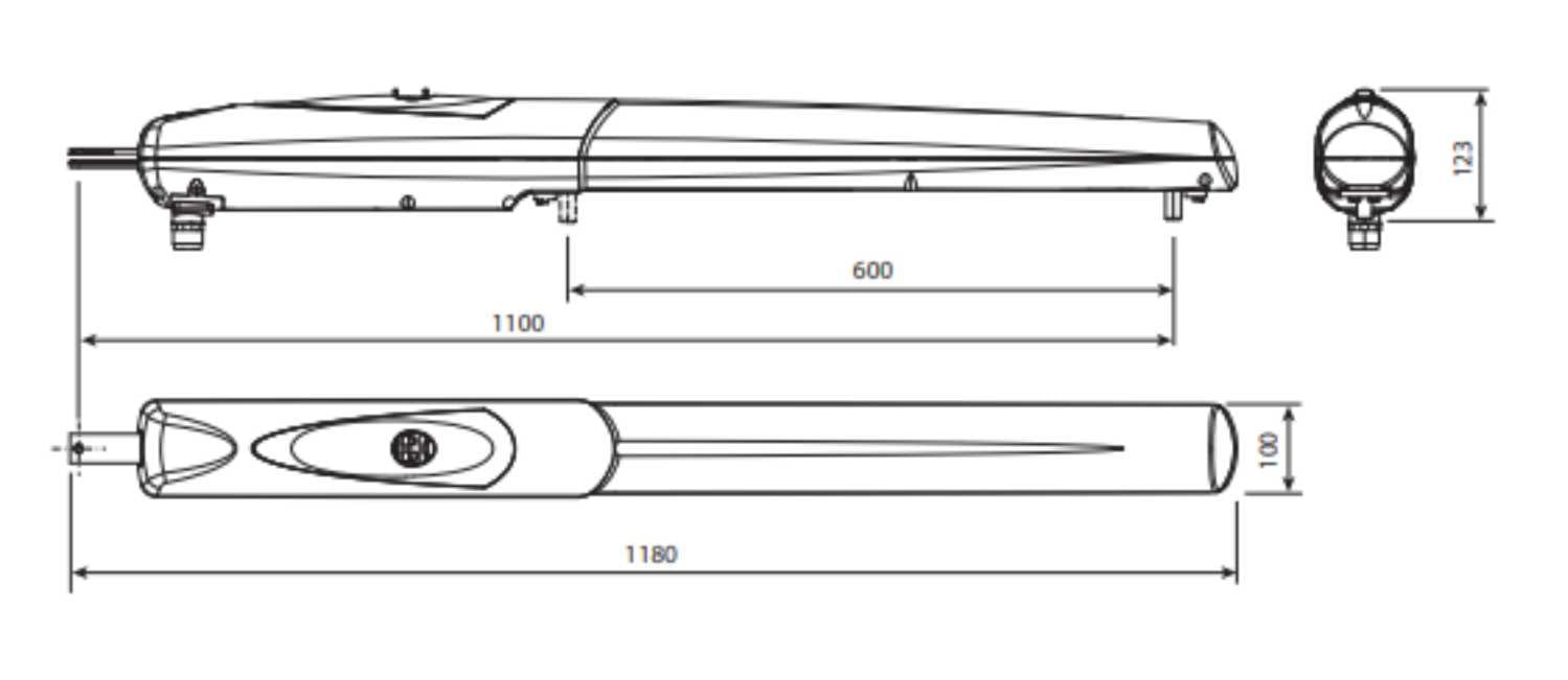 dimensions of heavy duty linear actuator for long and windy gate big power swing gate motor
