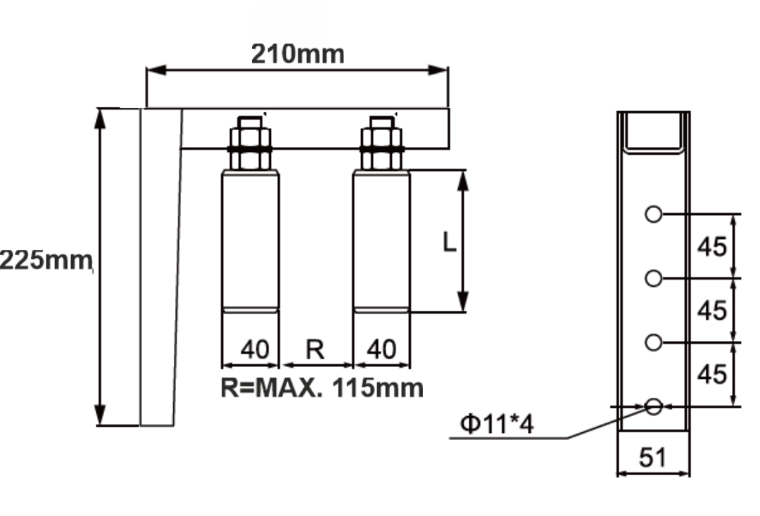 top bracket long type for sliding gate nylon roller
