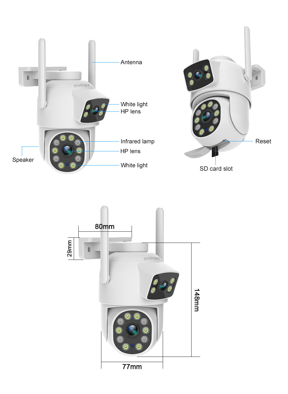 wifi ptz camera dimensions