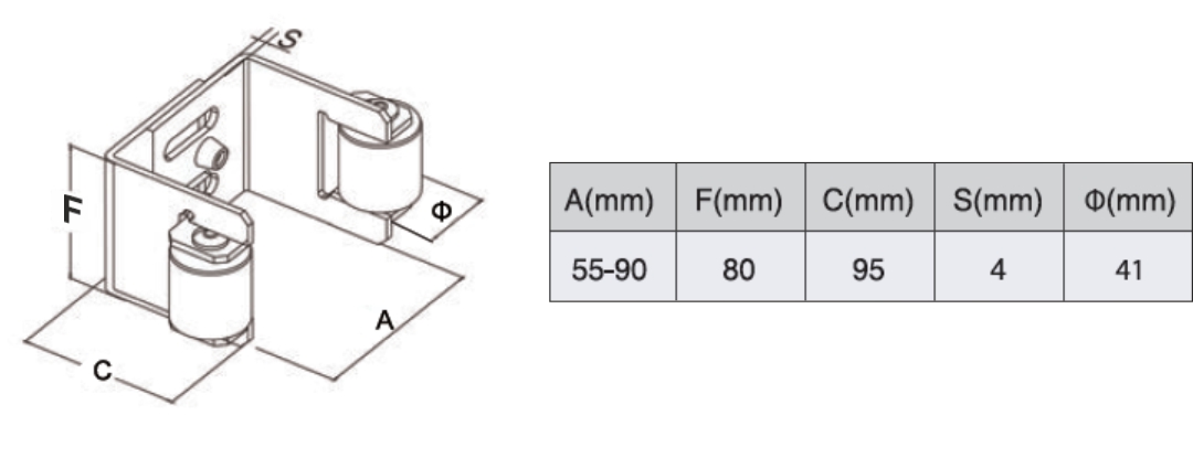 adjustable top catcher for sliding gate 90mm
