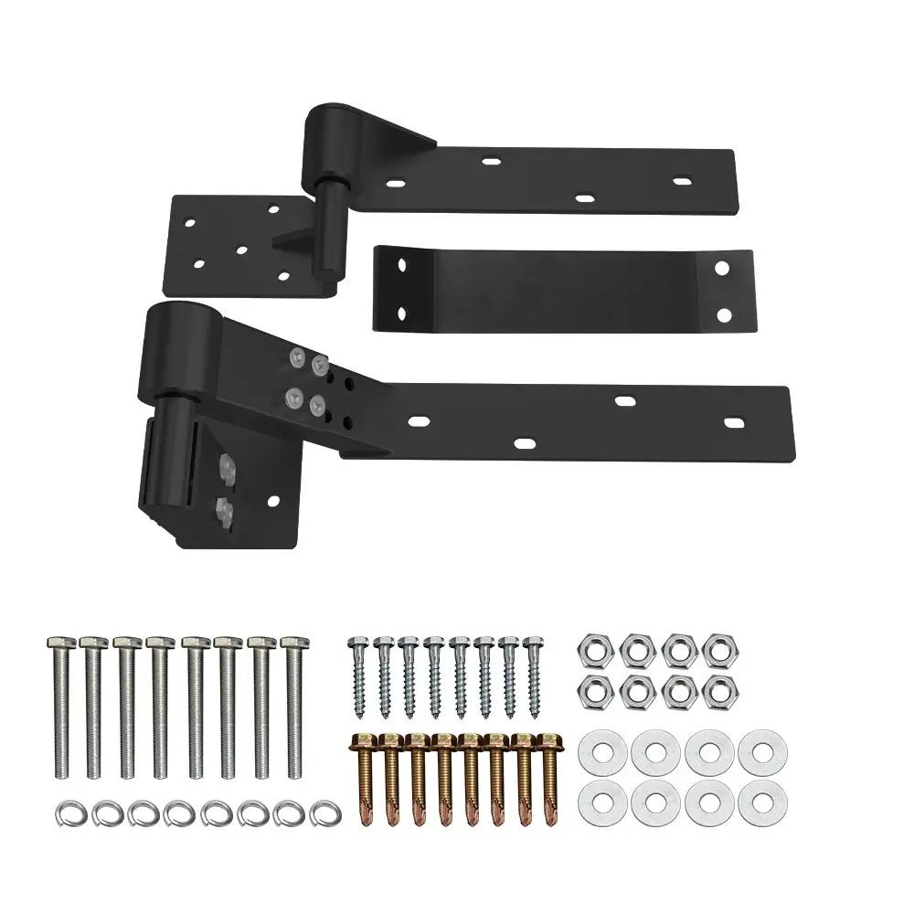 Left side rising hinge system for tilting gates