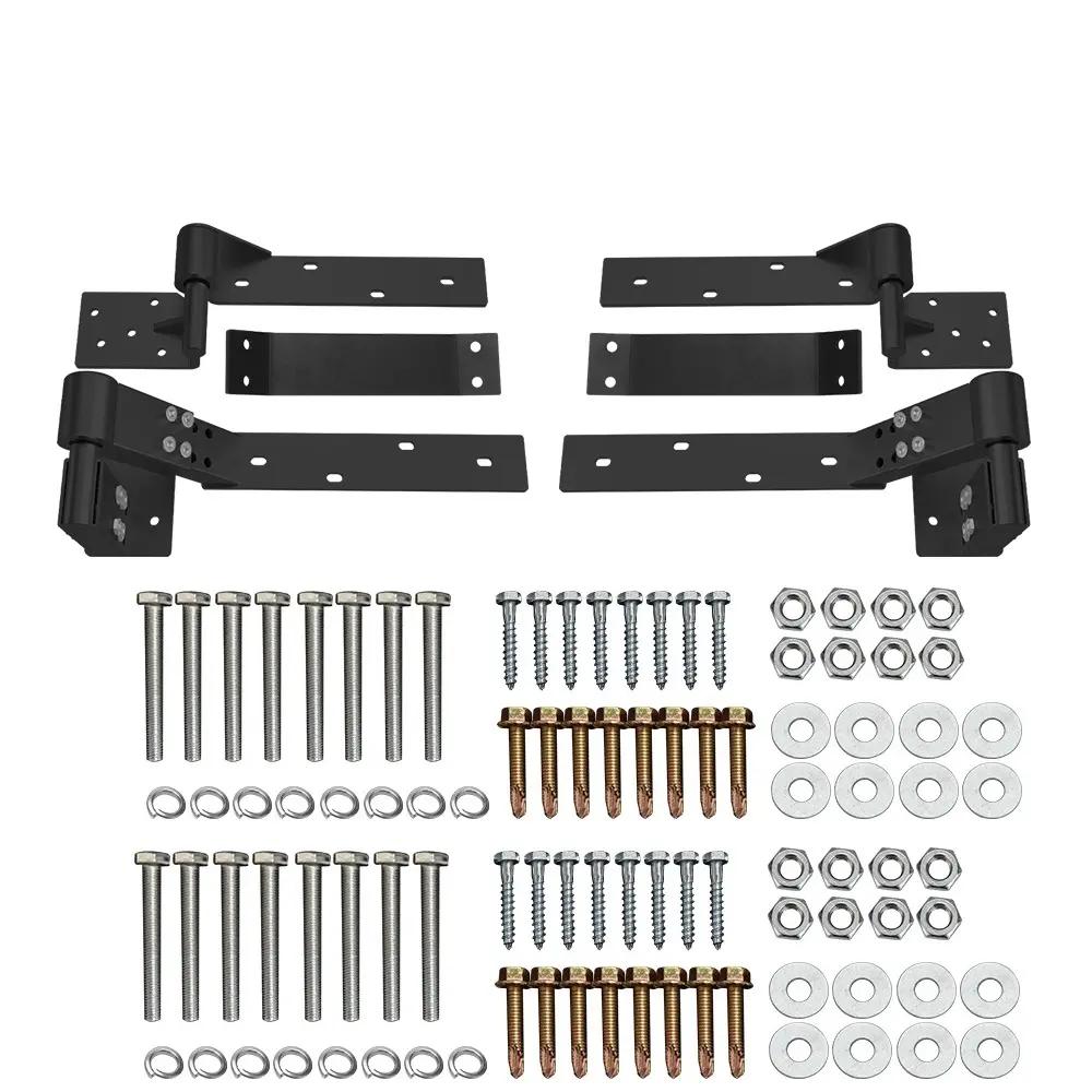 Left side rising hinge system for tilting gates