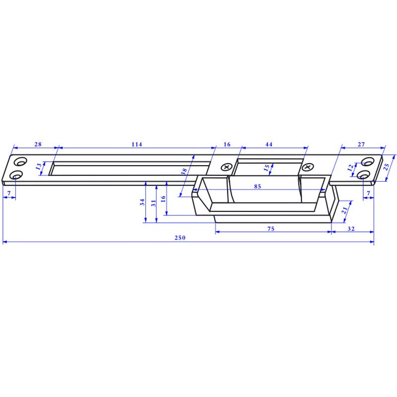 38 electric striker plate for mortice locks with dead latch