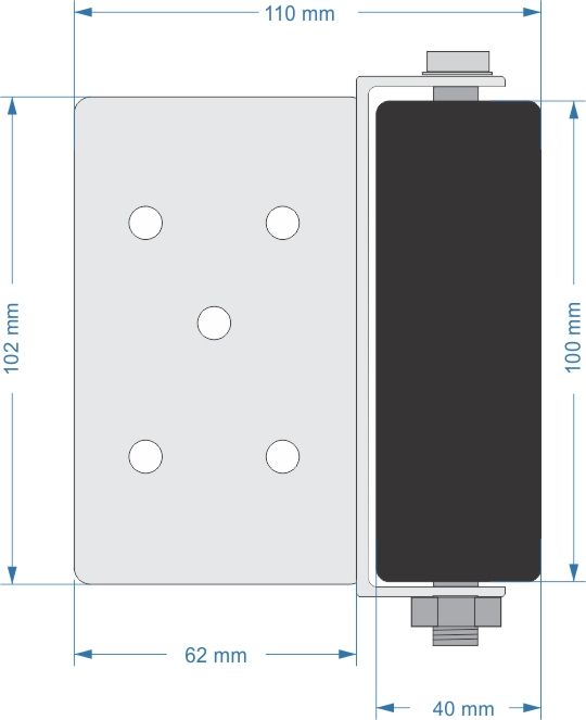independent 100mm black nylon sliding gate top roller