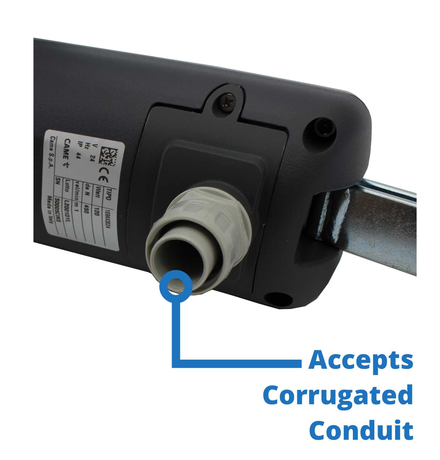 conduit gland for professional installation of gate automation equipment