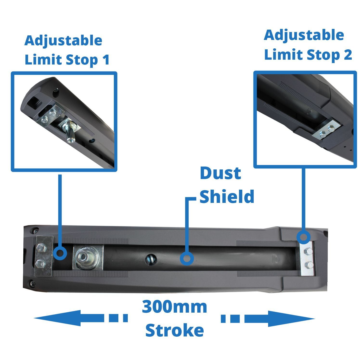 no driveway stop required adjustable limit stops