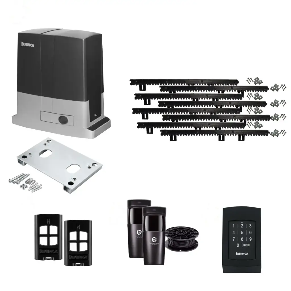 Beninca BULL 624 Electric 24V Low Voltage Automatic Sliding Driveway Gate Opener Kit Heavy Duty POWERFUL Design with Keypad Pin Code
