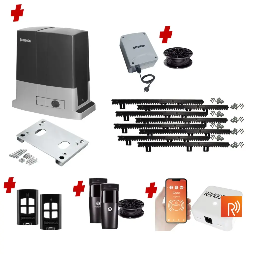 Beninca BULL 624 Titan 2410 Low Voltage 24V Automatic Sliding Driveway Gate Opener 24 Volt Kit Heavy Duty POWERFUL Design