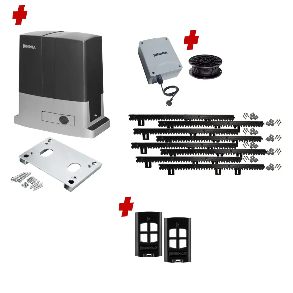 Beninca BULL 624 Low Voltage 24V Automatic Sliding Driveway Gate Opener 24 Volt Kit Heavy Duty POWERFUL Design BASE KIT