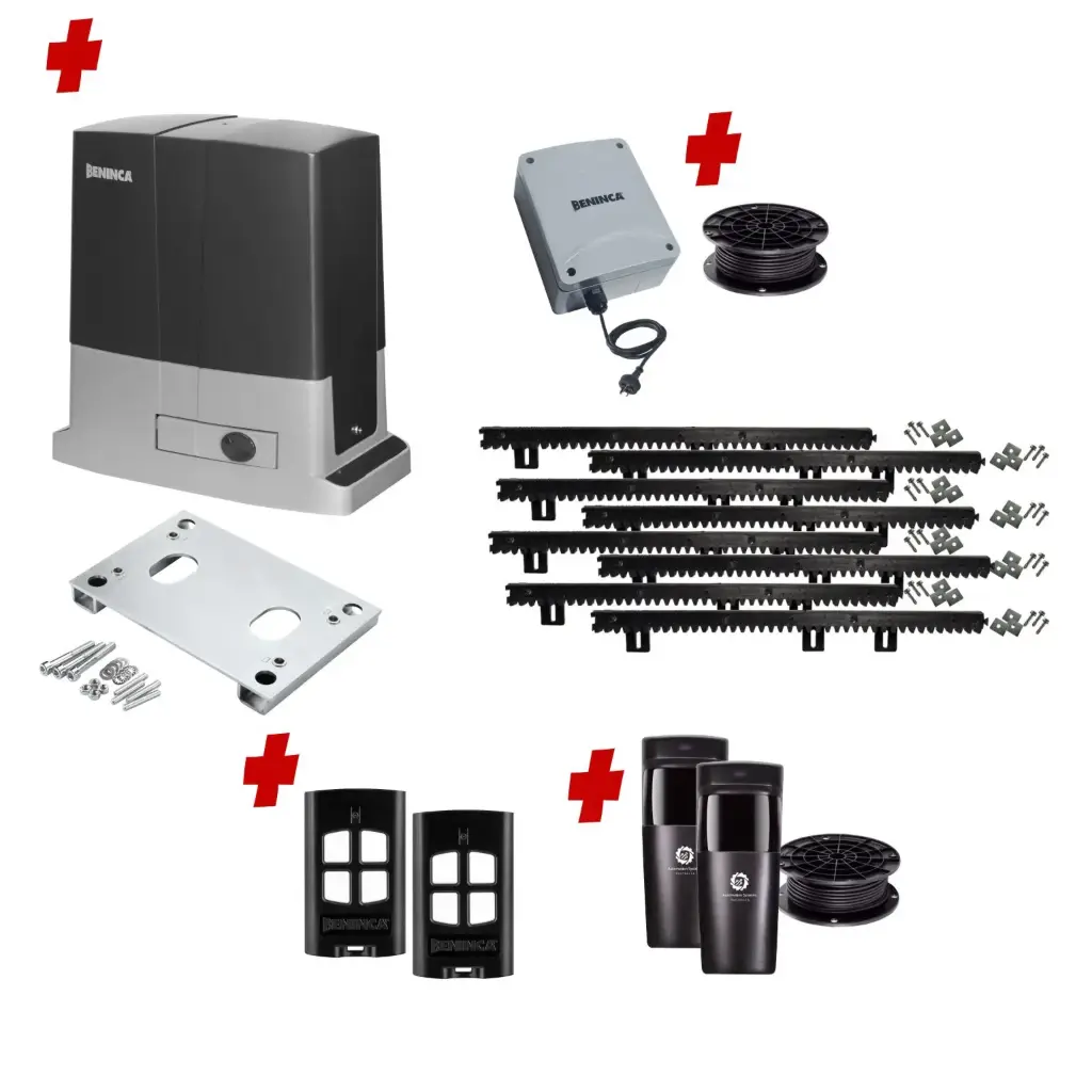 Beninca BULL 624 Low Voltage 24V Automatic Sliding Driveway Gate Opener 24 Volt Kit Heavy Duty POWERFUL Design for Trade Installers