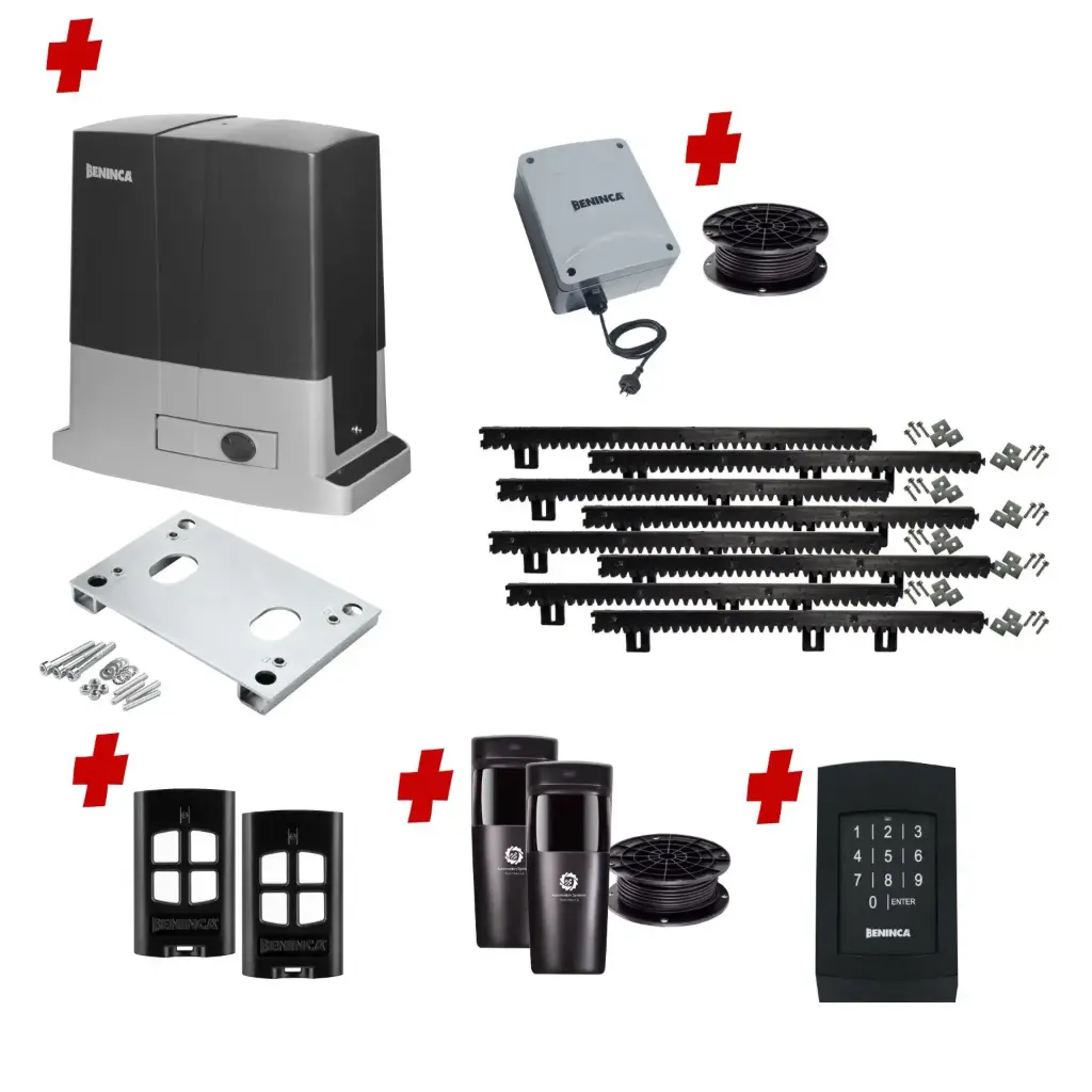 Beninca BULL 624 Low Voltage 24V Automatic Sliding Driveway Gate Opener 24 Volt Kit Heavy Duty POWERFUL Design with Keypad Pin Code