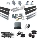 Long Lengths Complete Automatic Telescopic Sliding Gate System (Master and Trailing Sliding Gates) With Hardware Kit and Titan Low Voltage Sliding Gate Motor