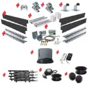 Long Lengths Complete Automatic Telescopic Sliding Gate System (Master and Trailing Sliding Gates) With Hardware Kit and Titan Low Voltage Sliding Gate Motor