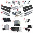 Long Lengths Complete Automatic Telescopic Sliding Gate System (Master and Trailing Sliding Gates) With Hardware Kit and Titan Solar Powered Sliding Gate Motor 