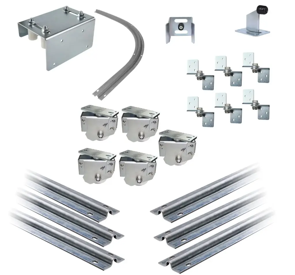 Long Lengths Complete Radius Turning Sectional Sliding Gate Hardware Package Kit 