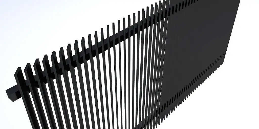 Aluminium ANGLED Blade Fence Panel 2400mm x 1800mm (Satin Black/Night Sky) - Cut to width during install **Special Order**