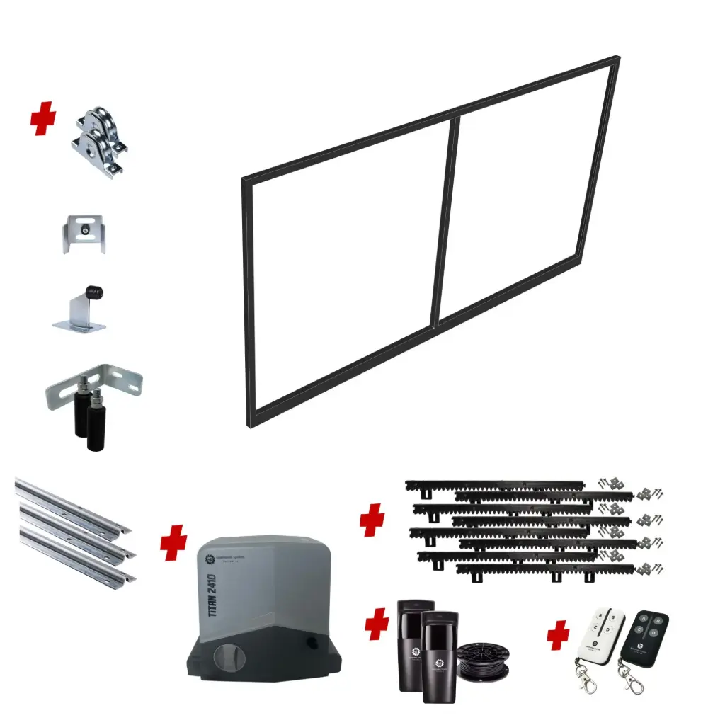 Custom Sliding Gate Frame (Aluminium) With Hardware and Automation