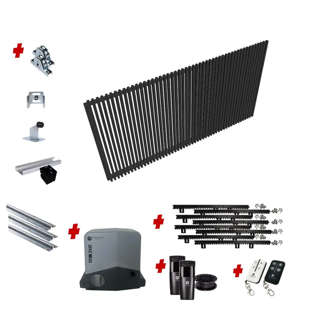 Custom Batten Sliding Gate (Aluminium) (40x40 Batten - 30mm gaps) With Hardware and Automation