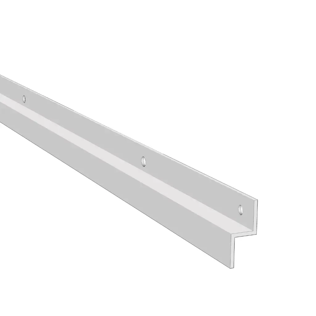 Mill Finish Cladded Gate Z Profile Rear Mount Guide System 3 Meter Length (Works with Nylon Block System) 