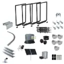 Complete Gates and Automatic Radius Turning Sectional Sliding Gate With Titan Solar Powered Sliding Gate Motor