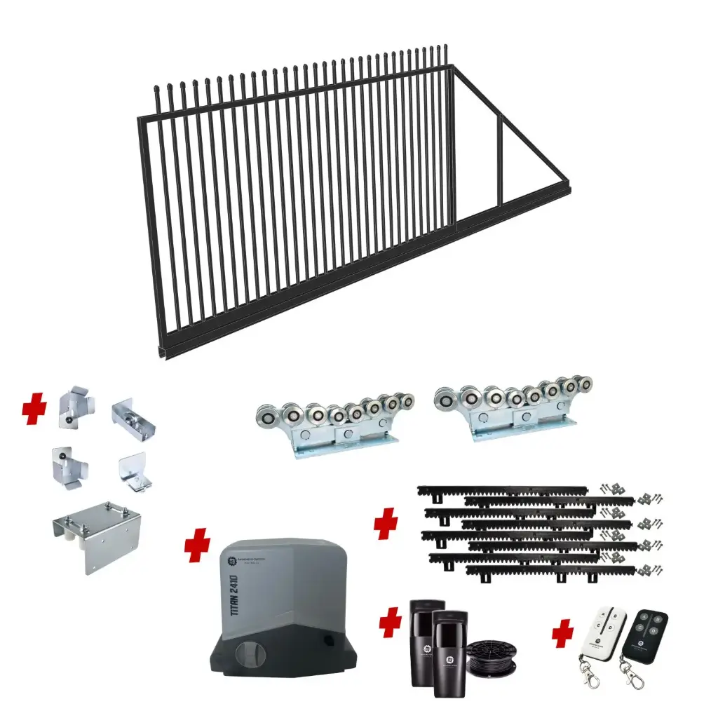 Custom CANTILEVER Pressed Spear Sliding Gate (Steel) With Hardware and Automation
