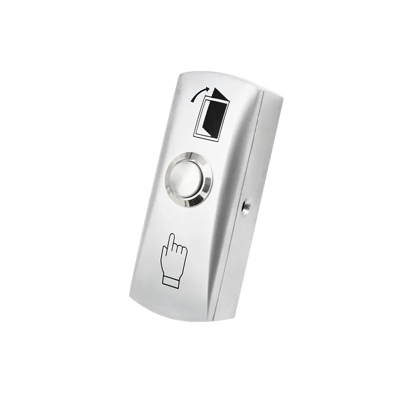 Slimline Surface Mount Aluminium WIRED Egress Press Button for Access Control and Intercom Systems NO Circuit (With Aluminium Backing Box)
