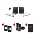 SAM Articulating Arm ITALIAN Electric 24V Low Voltage Automatic Double Swing Driveway Gate Opener Kit with Keypad Pin Code