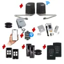 SAM Articulating Arm ITALIAN Low Voltage 24V Automatic Double Swing Driveway Gate Opener 24 Volt Kit with Wifi Mobile App Control and Keypad Entry Exit