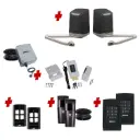 SAM Articulating Arm ITALIAN Low Voltage 24V Automatic Double Swing Driveway Gate Opener 24 Volt Kit with Wifi Mobile App Control and Keypad Entry Exit