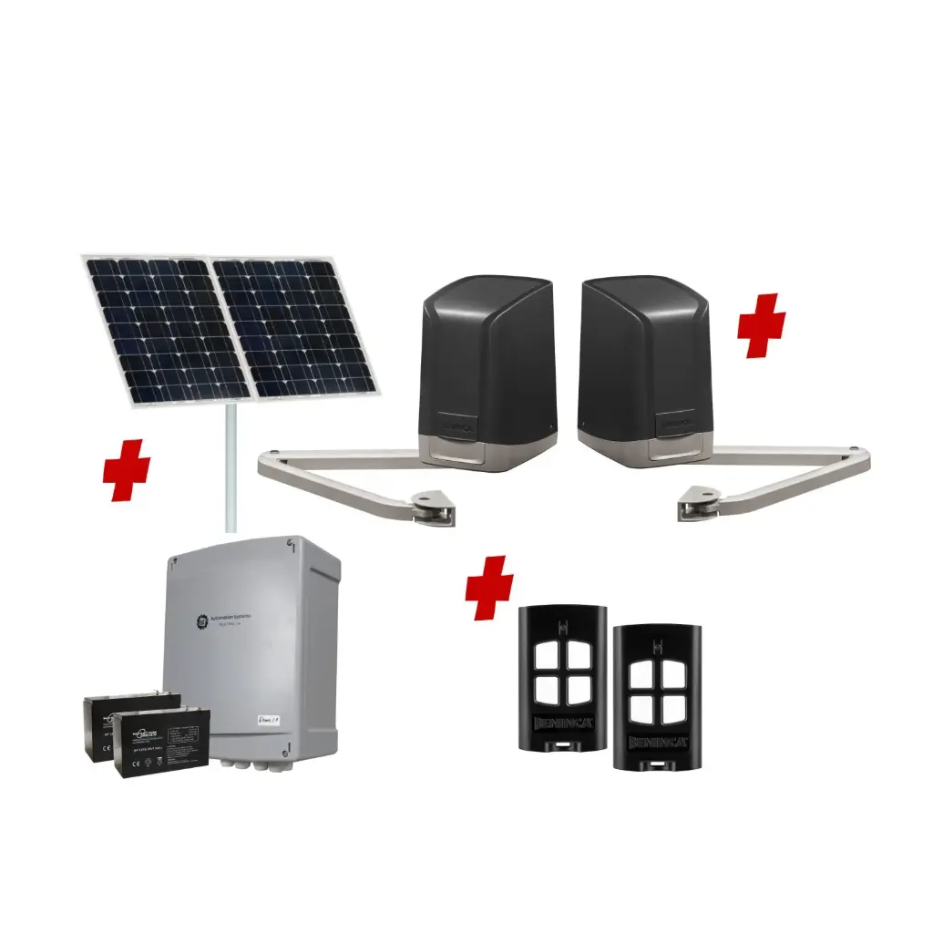 SAM Articulating Arm ITALIAN Solar Powered Automatic Double Swing Driveway Gate Opener 24 Volt Kit Design BASE KIT