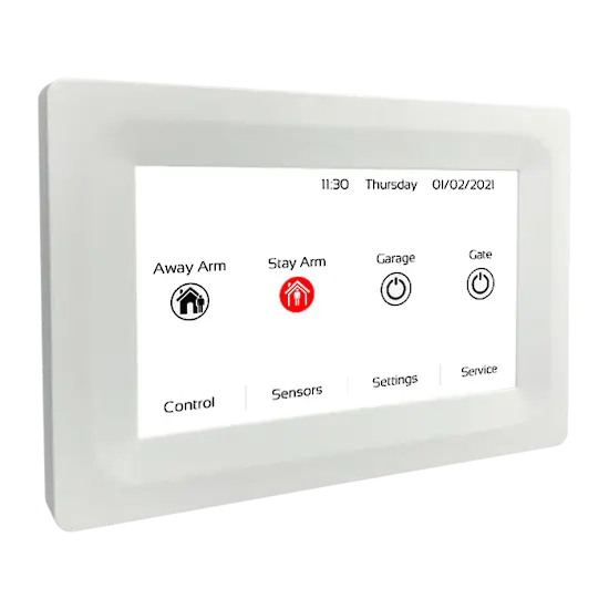 EC Touch 5" Main Panel (White) with Status Monitoring, Arm/Disarm Etc.