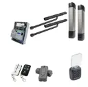 Double Swing Gate Automation Access Secure Kit Ultra Slim STYLO BD Channel Arm System with encoder Made In Italy