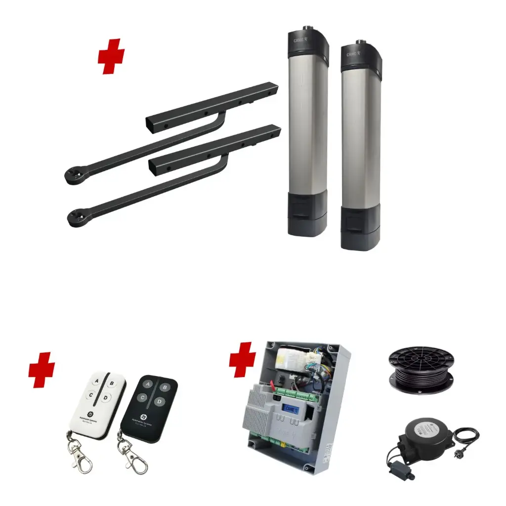 Double Swing Gate Automation Base Kit Ultra Slim STYLO BD Channel Arm System with encoder Made In Italy