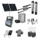 Solar Powered Double Swing Gate Automation Access Pro Kit Ultra Slim STYLO BD Channel Arm System with encoder Made In Italy