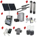 Solar Powered Double Swing Gate Automation Access Pro Kit Ultra Slim STYLO BD Channel Arm System with encoder Made In Italy