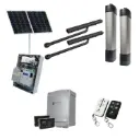 Solar Powered Double Swing Gate Automation Base Kit Ultra Slim STYLO BD Channel Arm System with encoder Made In Italy