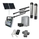 Solar Powered Double Swing Gate Automation Installer and Trade Kit Ultra Slim STYLO BD Channel Arm System with encoder Made In Italy