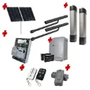 Solar Powered Double Swing Gate Automation Installer and Trade Kit Ultra Slim STYLO BD Channel Arm System with encoder Made In Italy