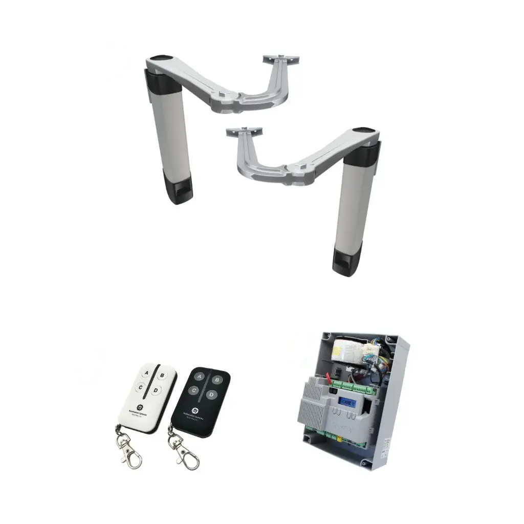 Double Swing Gate Automation Base Kit Ultra Slim STYLO BS Articulating Arm System with encoder Made In Italy