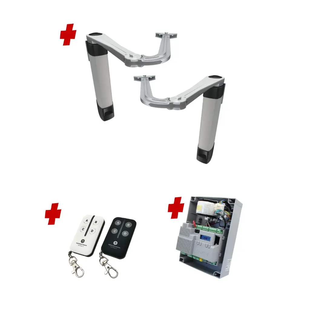 Double Swing Gate Automation Base Kit Ultra Slim STYLO BS Articulating Arm System with encoder Made In Italy