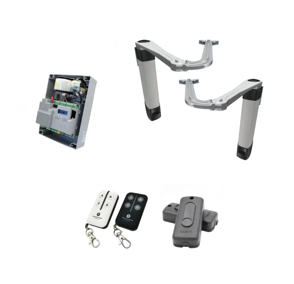 Double Swing Gate Automation Installer and Trade Kit Ultra Slim STYLO BS Articulating Arm System with encoder Made In Italy