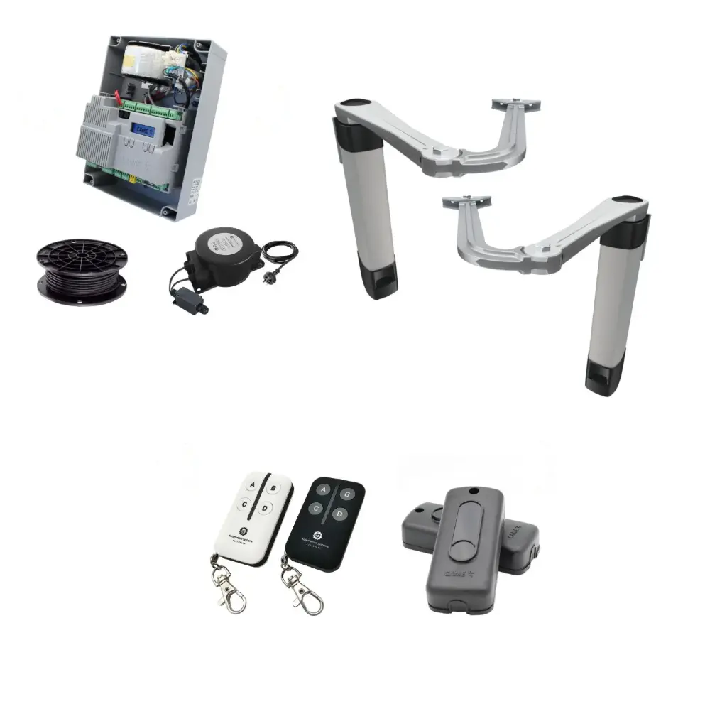 Double Swing Gate Automation Installer and Trade Kit Ultra Slim STYLO BS Articulating Arm System with encoder Made In Italy