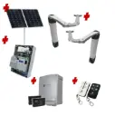 Solar Powered Double Swing Gate Automation Base Kit Ultra Slim STYLO BS Articulating Arm System with encoder Made In Italy