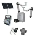 Solar Powered Double Swing Gate Automation Installer and Trade Kit Ultra Slim STYLO BS Articulating Arm System with encoder Made In Italy