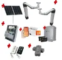 Solar Powered Double Swing Gate Automation Remootio Kit Ultra Slim STYLO BS Articulating Arm System with encoder Made In Italy