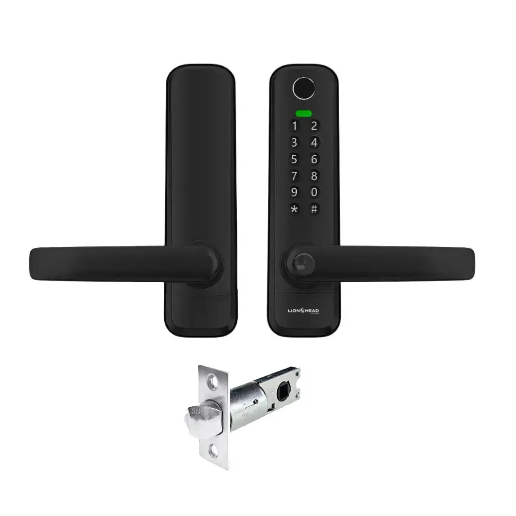 Cottesloe Slimline Gate Lock (Single Sided Keypad Version - Lever Exit) Digital Entrance Lock with Mobile APP (Bluetooth, Fingerprint, EM Card) IP65 Front Side Weather Resistance (60/70 Backset Latch Version)